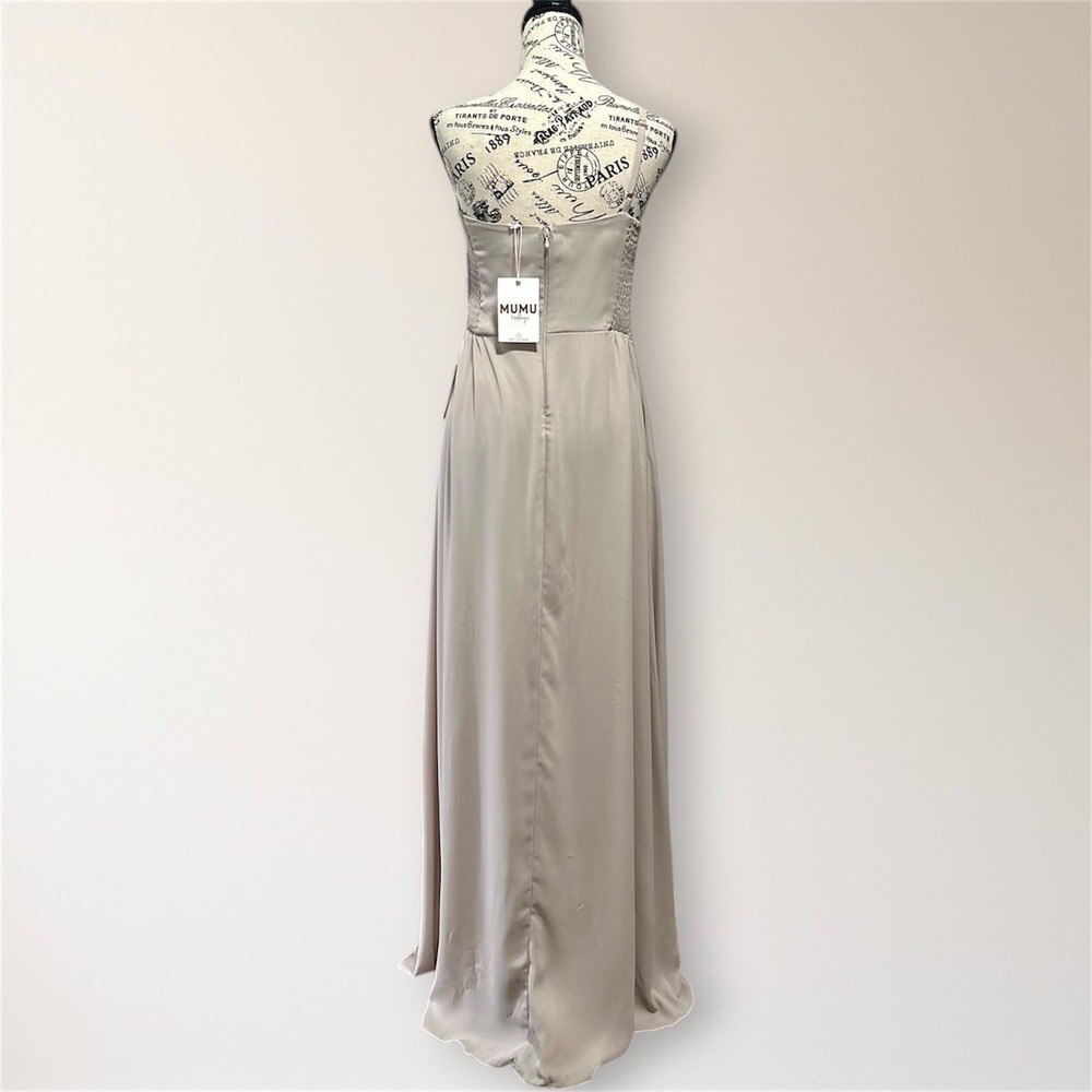 Show Me Your Mumu Shannon Maxi Dress One Shoulder Beige Spring Wedding Guest - Picture 5 of 11